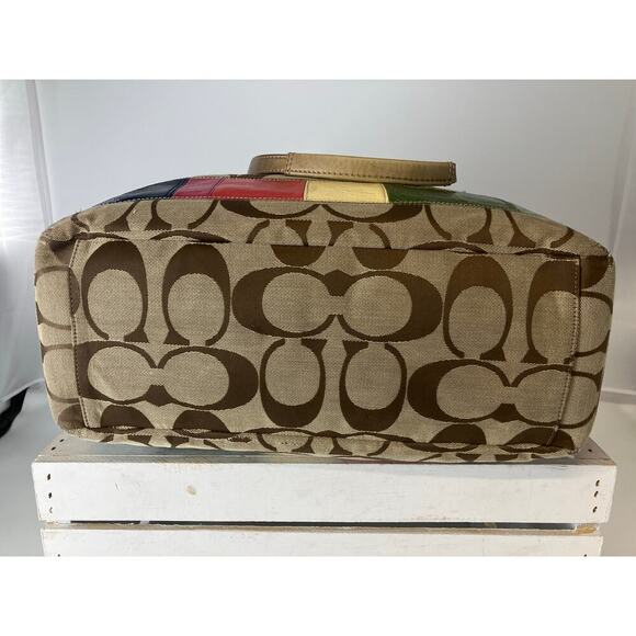 COACH F15587 SIGNATURE PIRNT CANVAS MUTI TRIM DIAPER BAG - Picture 7 of 16